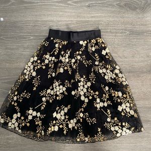 lace floral ballerina midi skirt